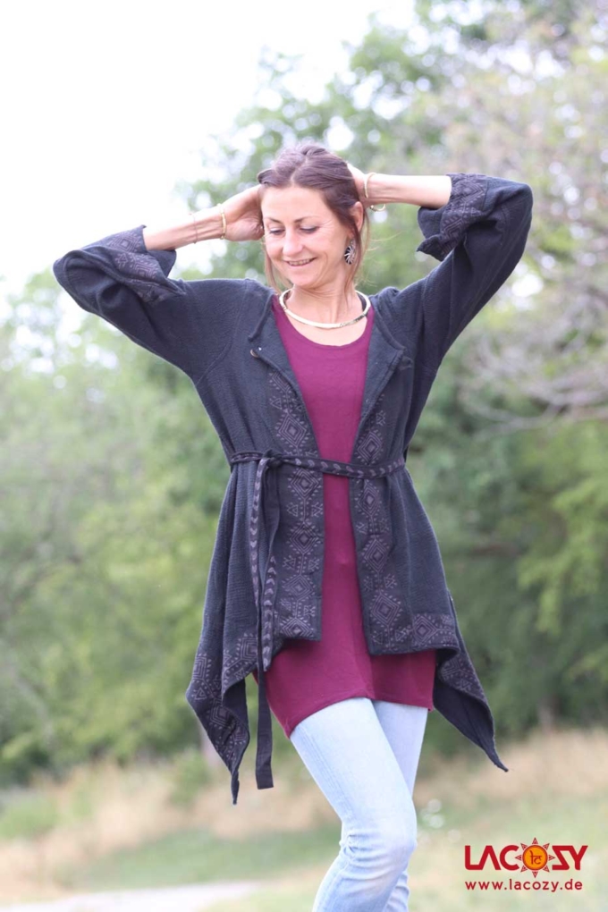 Kimono Cardigan MANA Schwarz – Bild 3
