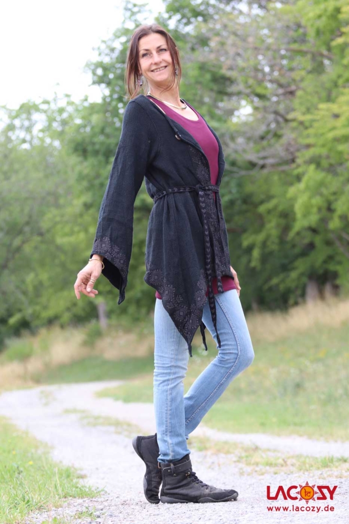 Kimono Cardigan MANA Schwarz – Bild 5