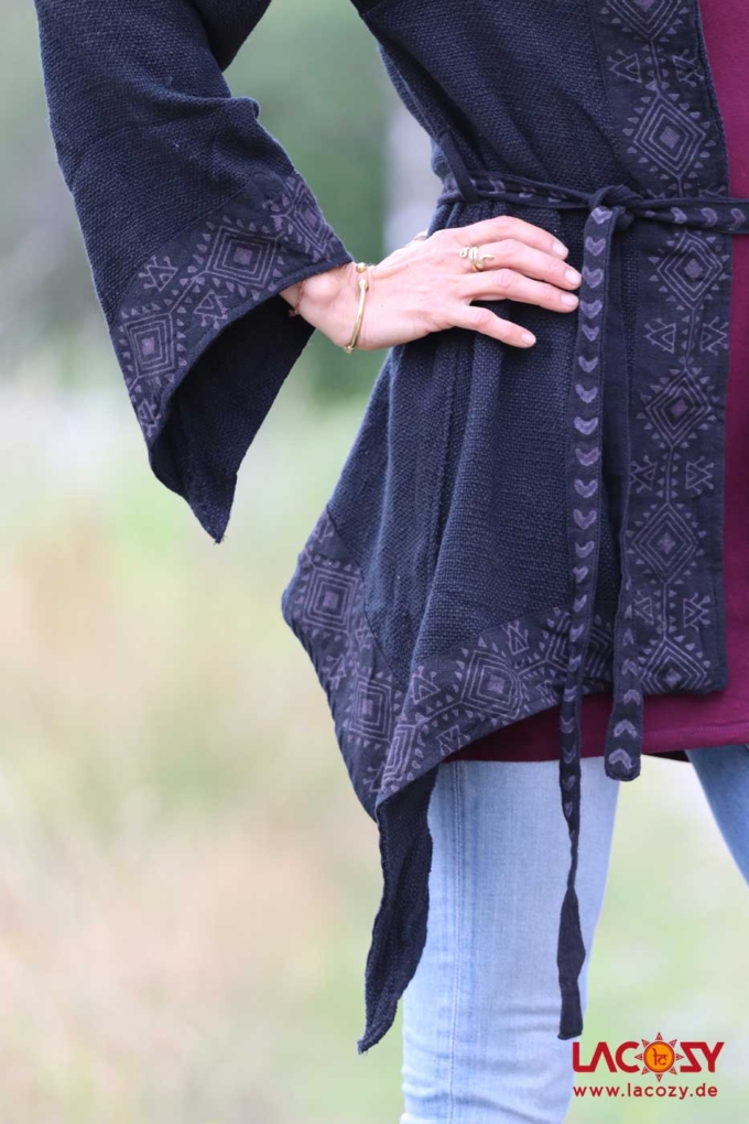 Kimono Cardigan MANA Schwarz – Bild 6