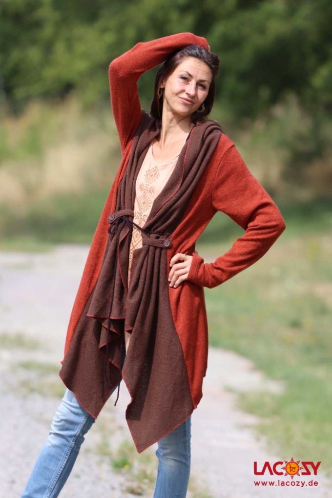 Cardigan Strickjacke SHINE Rost | Braun