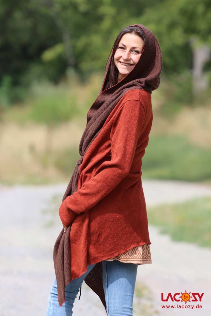 Cardigan Strickjacke SHINE Rost | Braun – Bild 3