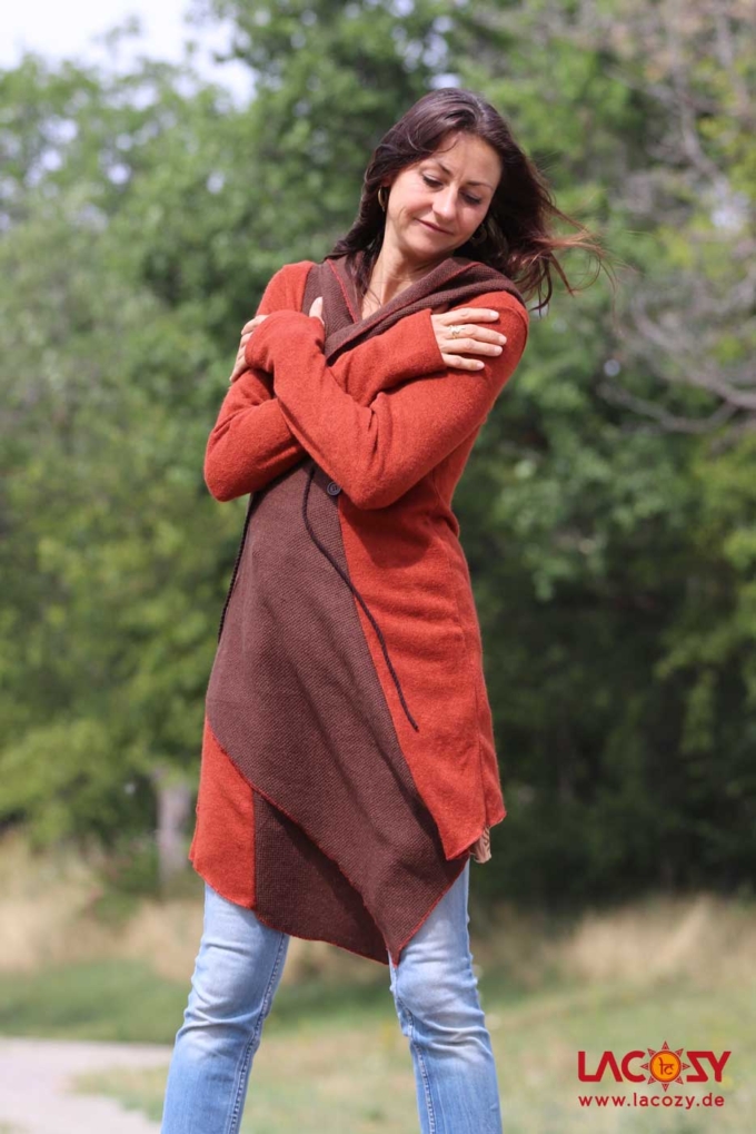 Cardigan Strickjacke SHINE Rost | Braun – Bild 5