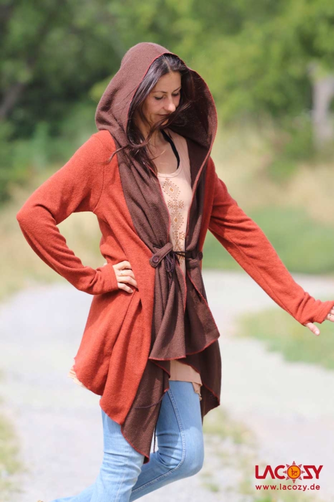 Cardigan Strickjacke SHINE Rost | Braun – Bild 6