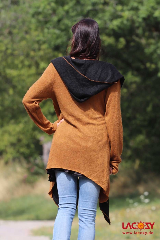Cardigan Strickjacke SHINE Senfgelb | Schwarz – Bild 2