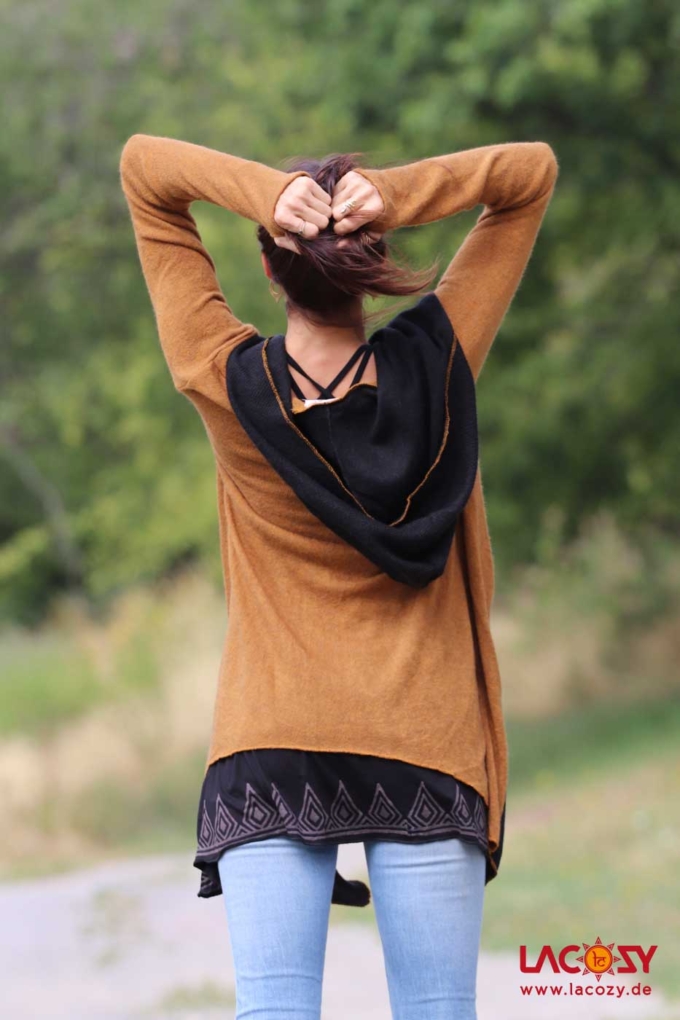Cardigan Strickjacke SHINE Senfgelb | Schwarz – Bild 6