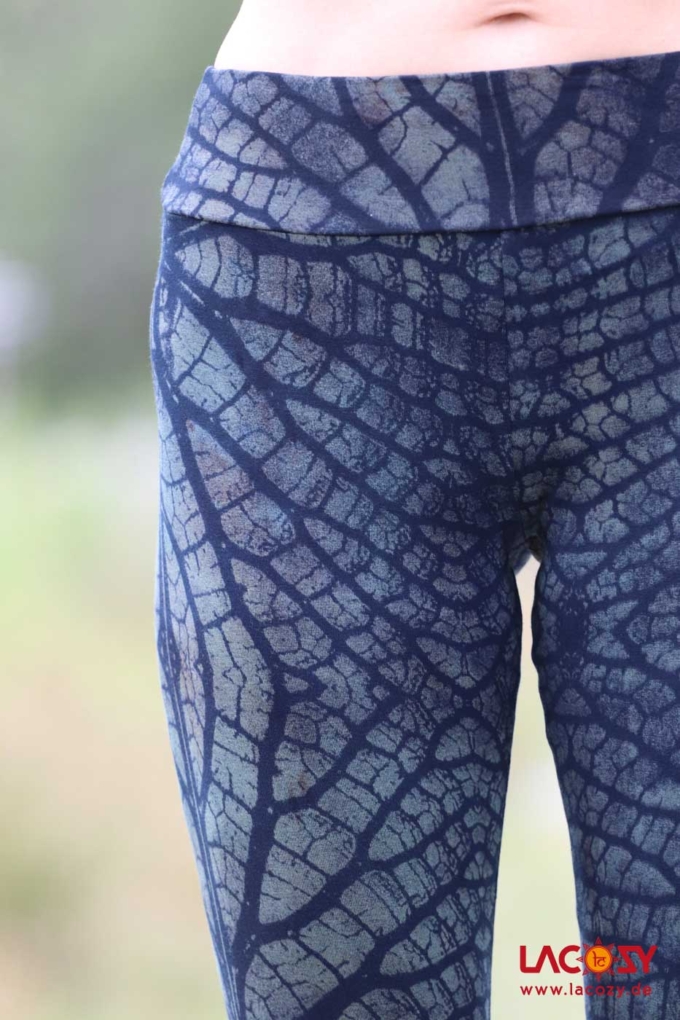 Siebdruck Leggins mit BLATT-STRUKTUR | Petrol – Bild 6