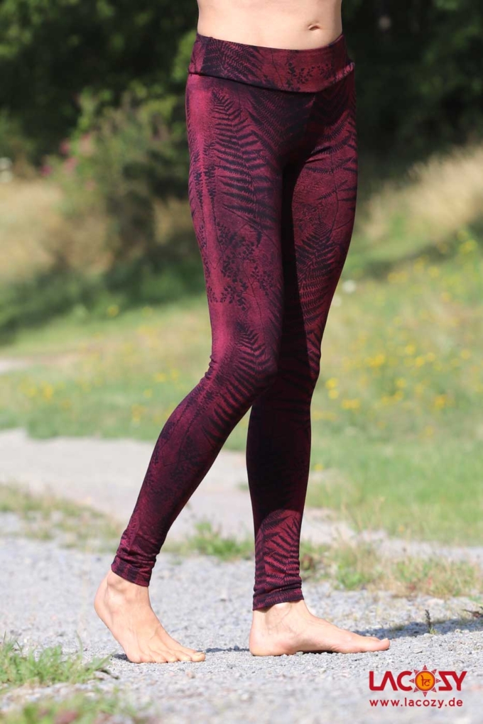 Siebdruck Leggins mit FARN Motiv | Rot – Bild 4