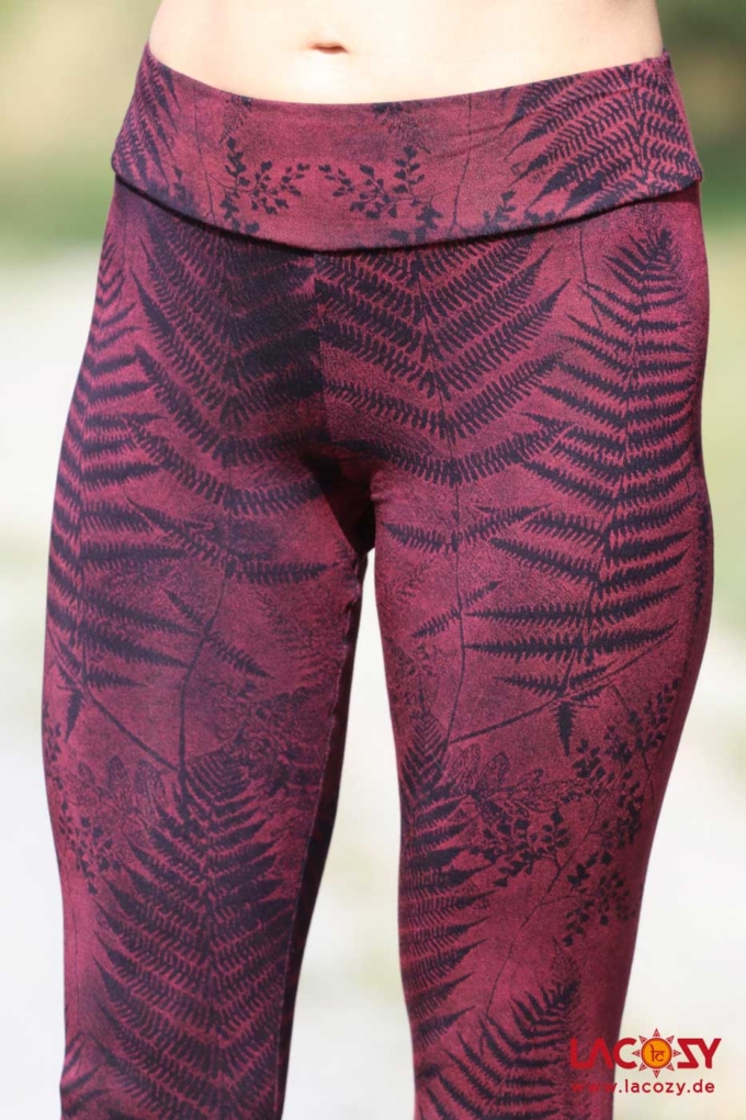 Siebdruck Leggins mit FARN Motiv | Rot – Bild 5