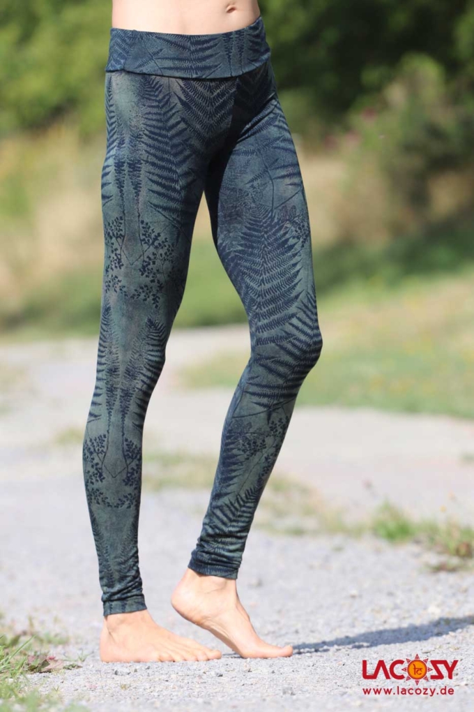 Siebdruck Leggins mit FARN Motiv | Petrol – Bild 2