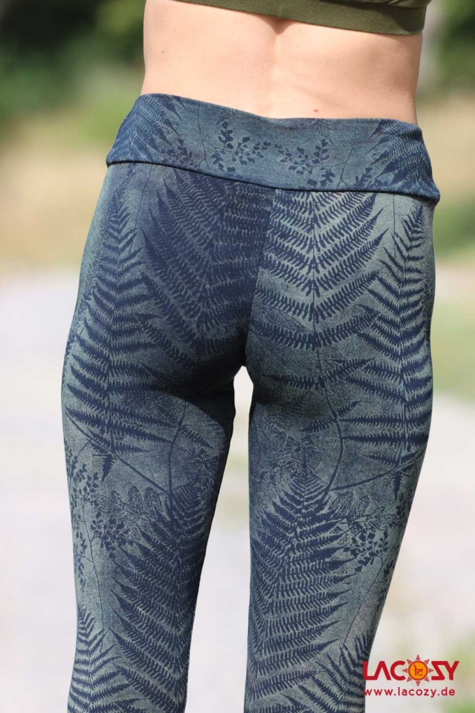 Siebdruck Leggins mit FARN Motiv | Petrol – Bild 6