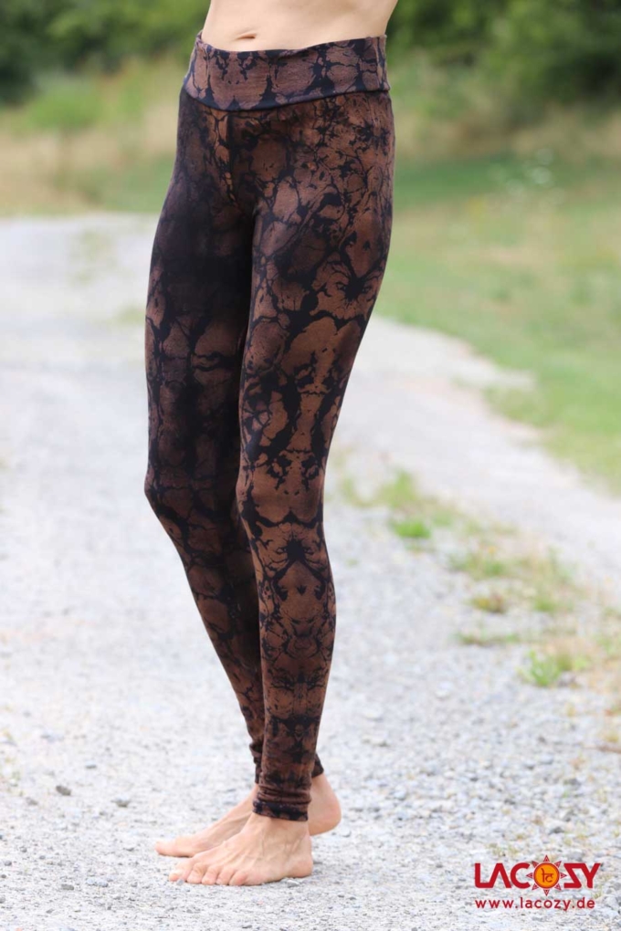 Batik Leggins NEBULA | Braun-Schwarz – Bild 6