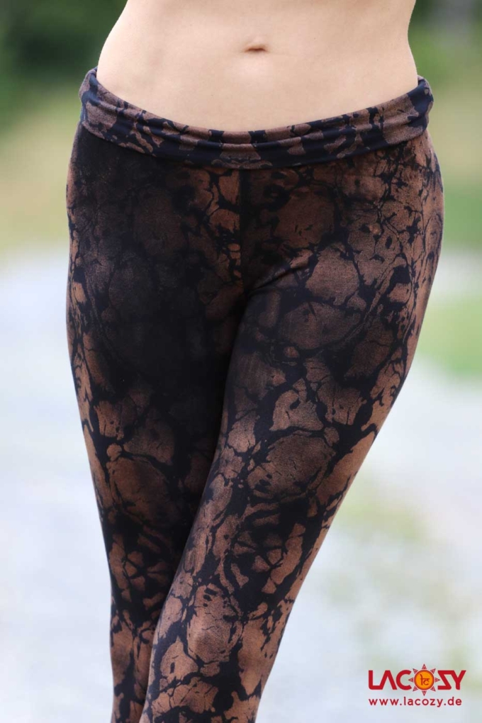 Batik Leggins NEBULA | Braun-Schwarz – Bild 4