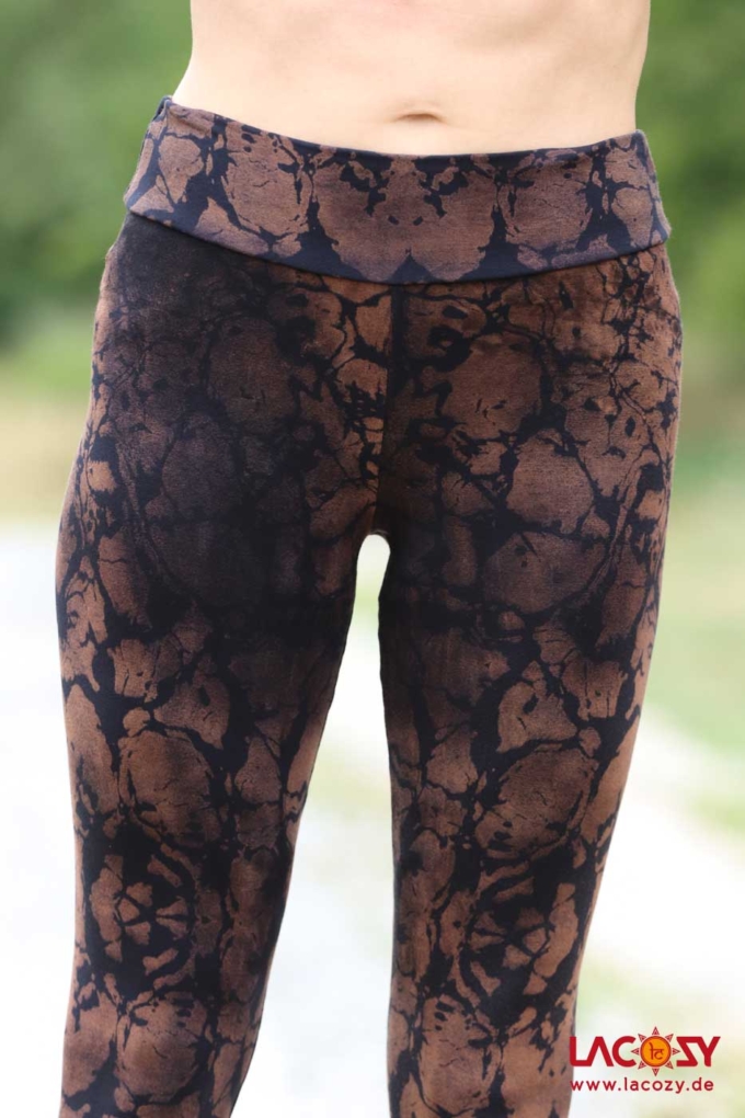 Batik Leggins NEBULA | Braun-Schwarz – Bild 2