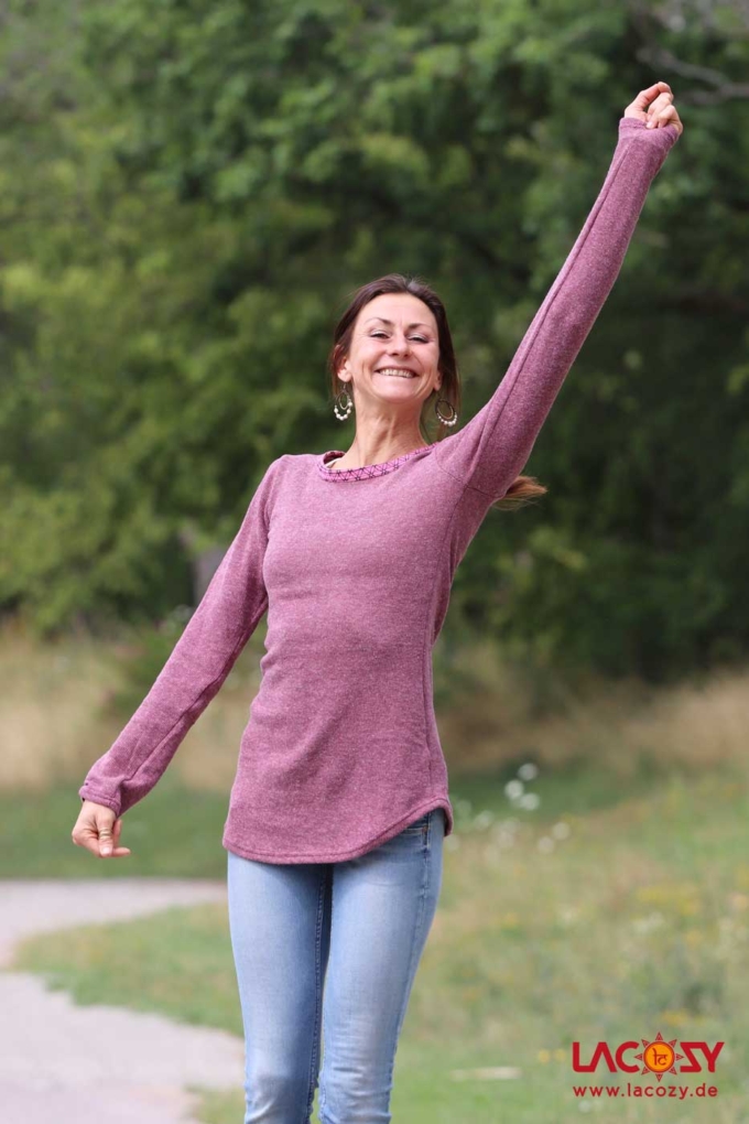 Pulli LUNA Rot / Rosa – Bild 5
