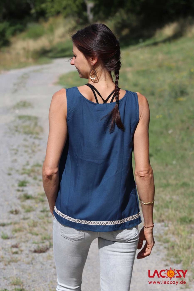 Boho Top LALI Dunkelblau – Bild 2