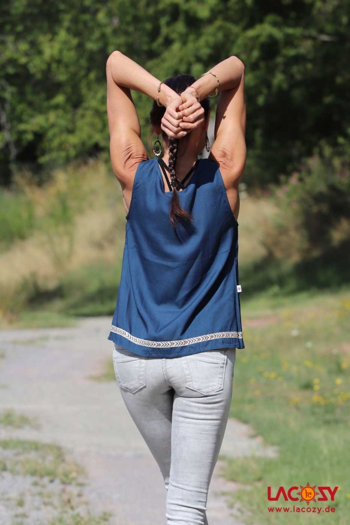 Boho Top LALI Dunkelblau – Bild 3