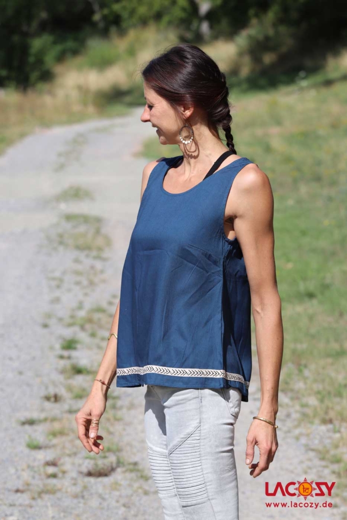 Boho Top LALI Dunkelblau – Bild 5