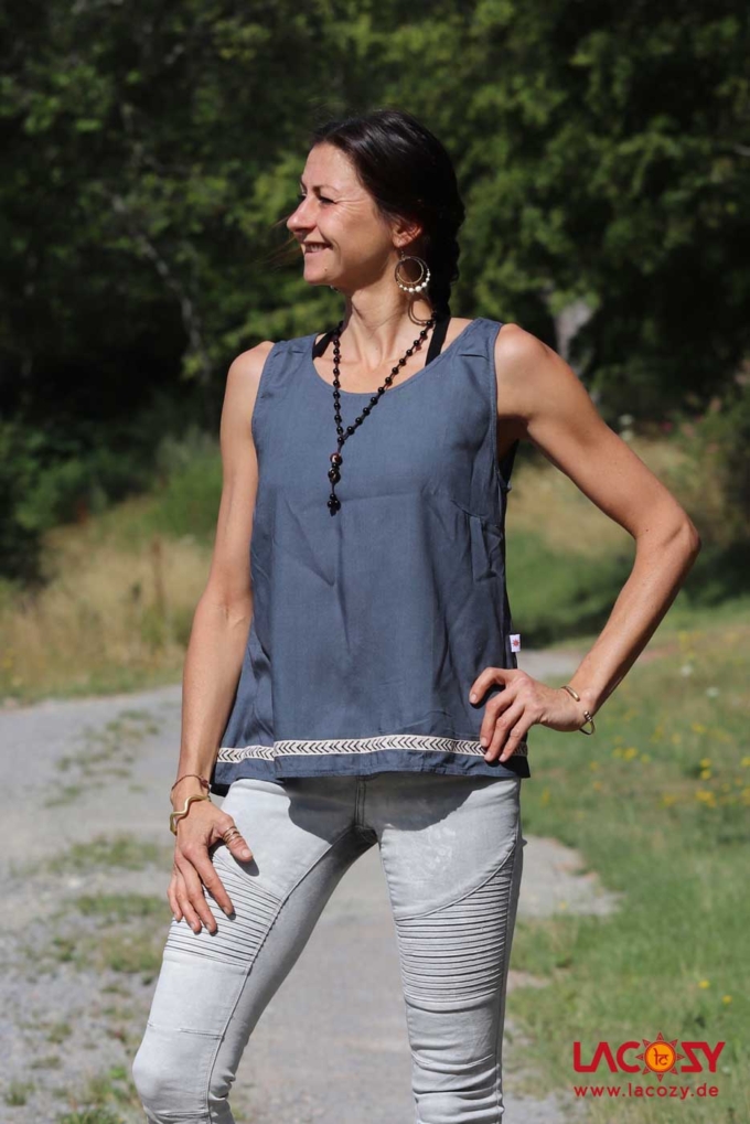 Boho Top LALI Grau