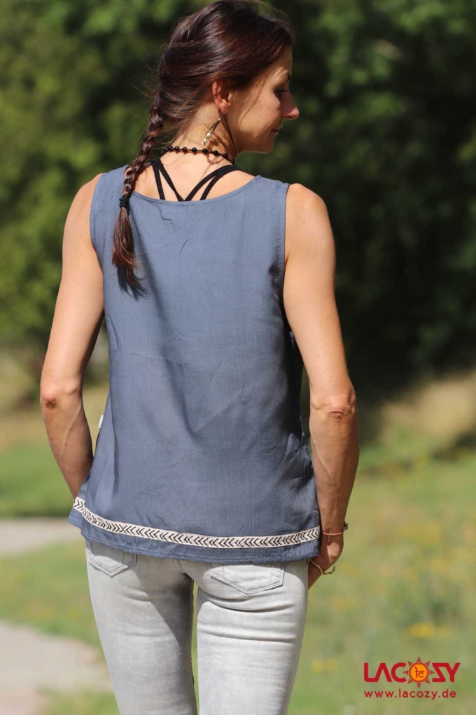 Boho Top LALI Grau – Bild 2