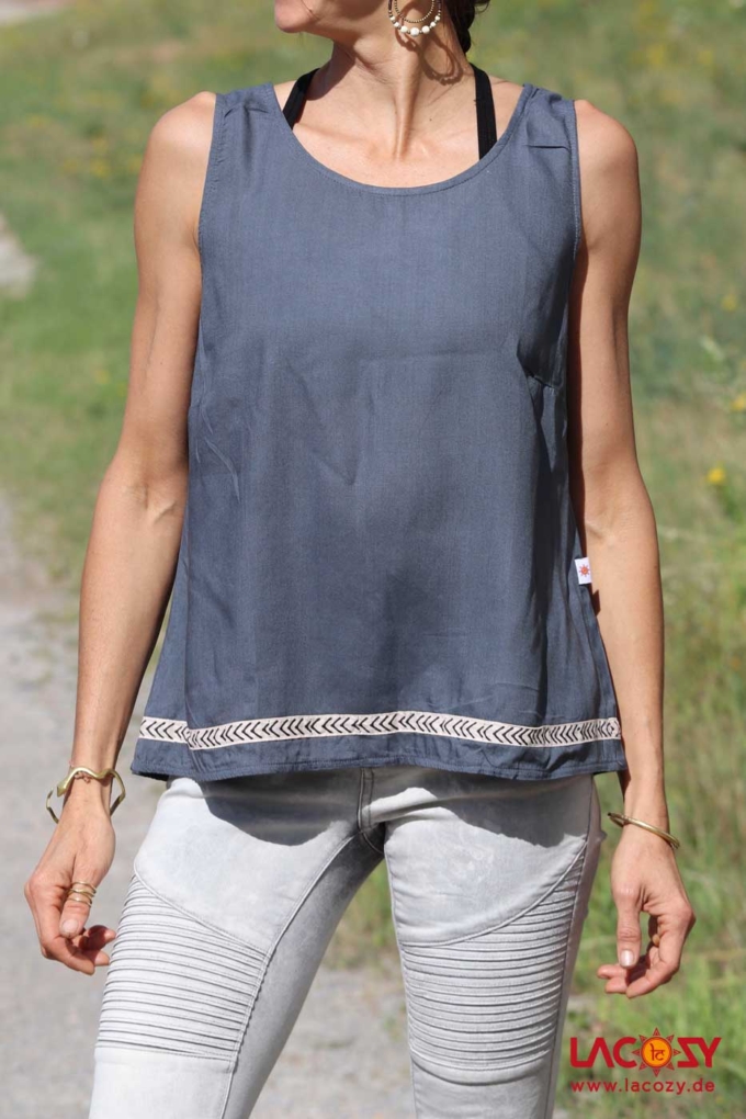 Boho Top LALI Grau – Bild 4