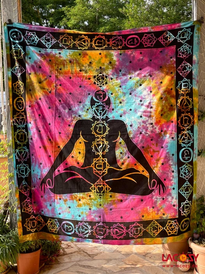 Wandbehang | Betttuch 7 CHAKRA BUDDHA 2,20 x 2,20m