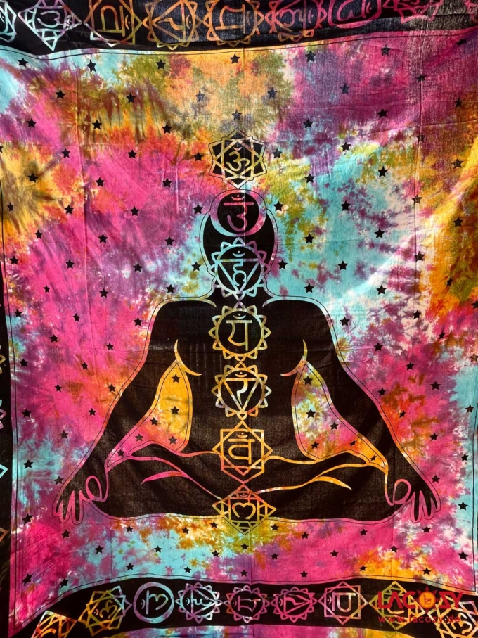Wandbehang | Betttuch 7 CHAKRA BUDDHA 2,20 x 2,20m – Bild 2