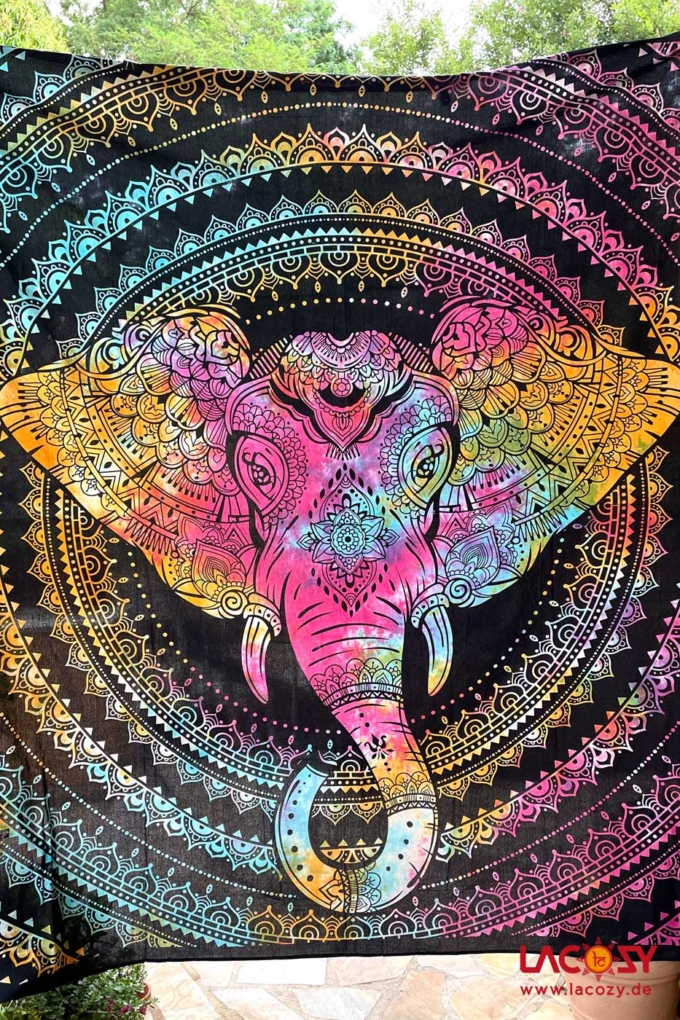 Wandbehang | Betttuch MAGIC ELEFANT  2,20 x 2,20m – Bild 2