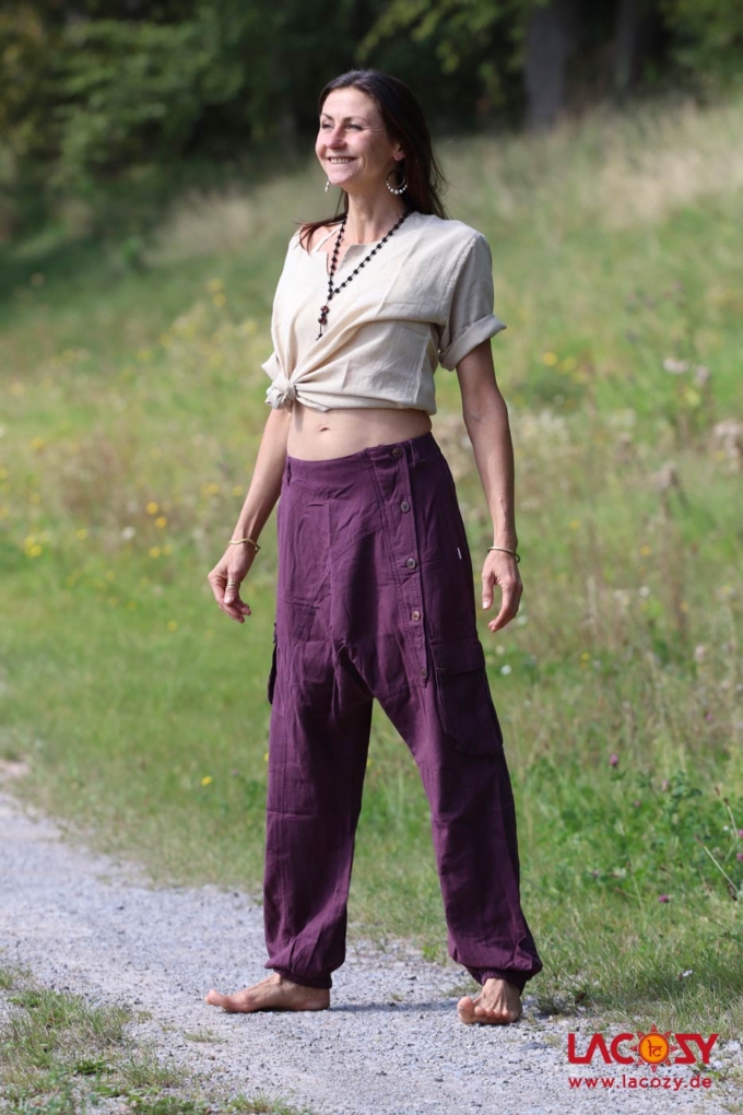 Unisex Haremshose Sarouel Aubergine – Bild 2