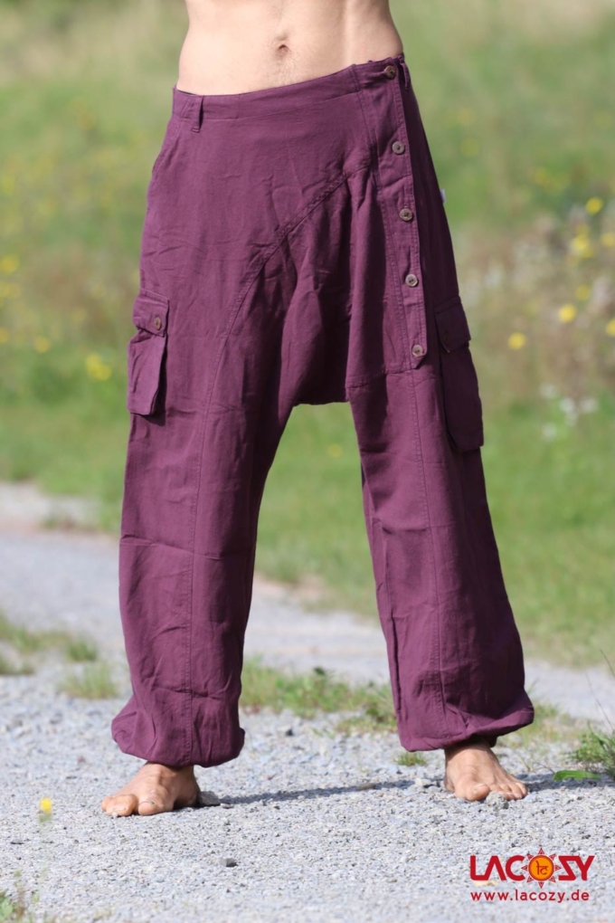 Unisex Haremshose Sarouel Aubergine – Bild 3