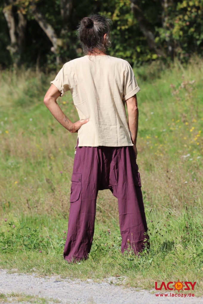 Unisex Haremshose Sarouel Aubergine – Bild 5