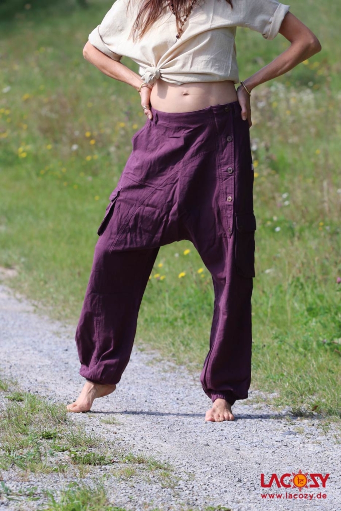 Unisex Haremshose Sarouel Aubergine – Bild 6