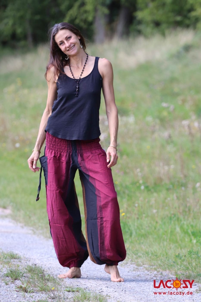 Pumphose Yogahose FLOW Rot | Braun | Schwarz