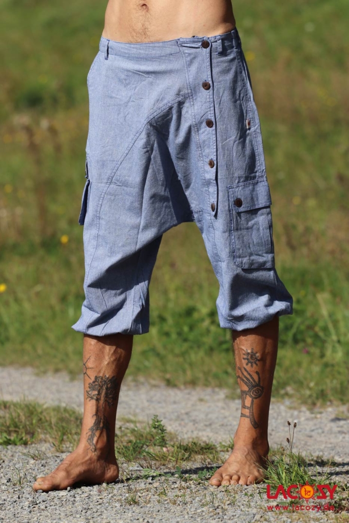 Kurze Afghani Sarouel Hose LIGHT BLUE – Bild 3