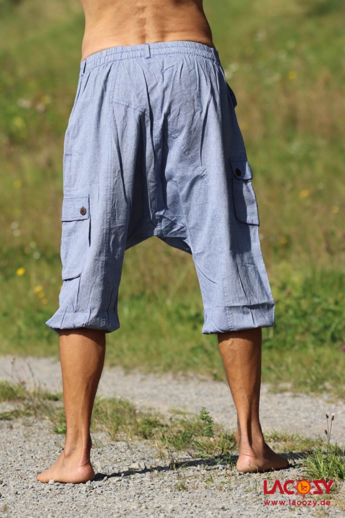 Kurze Afghani Sarouel Hose LIGHT BLUE – Bild 4