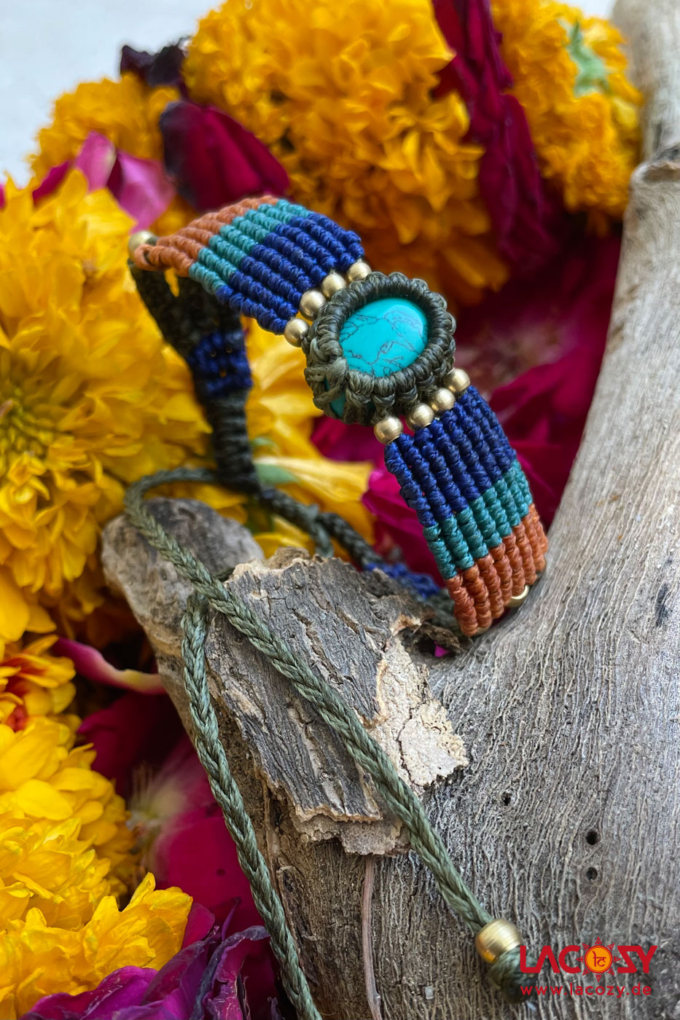 MAKRAMEE Armband EARTHY TURQUOISE