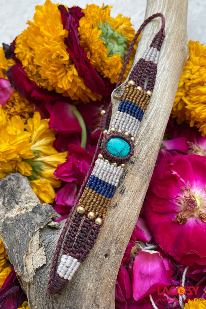 Makramee Armband INDIAN TURQUOISE – Bild 2