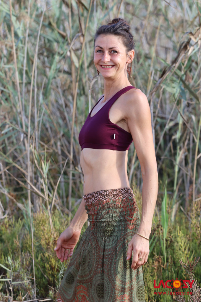 Yoga Bustier Top DIAMONDS / Aubergine – Bild 3
