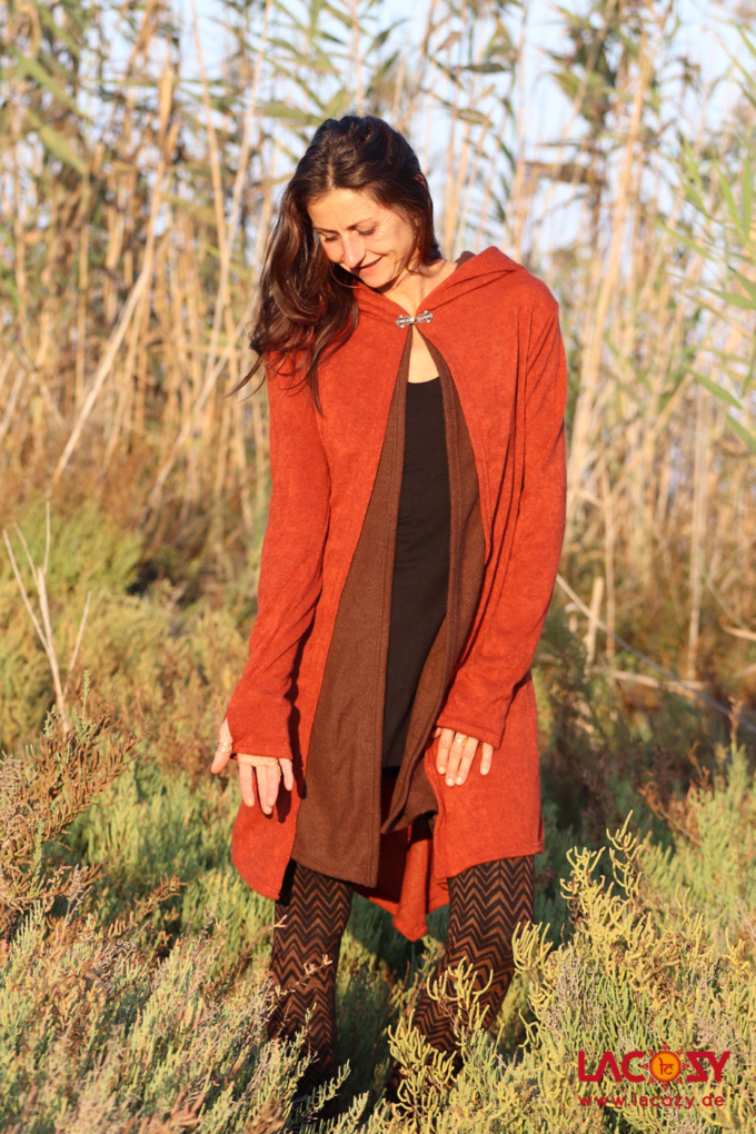 Strickjacke Elfen Cardigan SIBA Rost | Braun – Bild 4