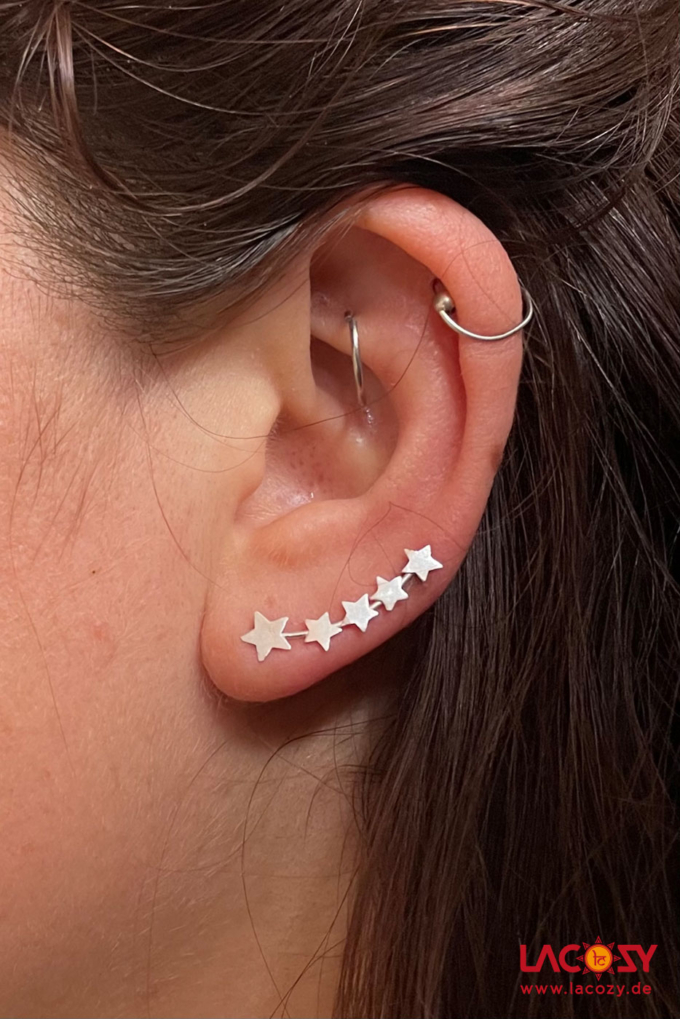 Ohrkletterer Ohrring STARS / 925.- Silber