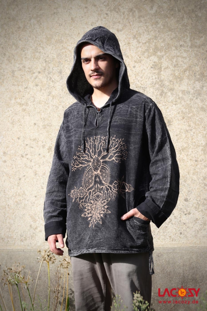 Hoodie COSMIC CONNECTION / Stonewash Black – Bild 5