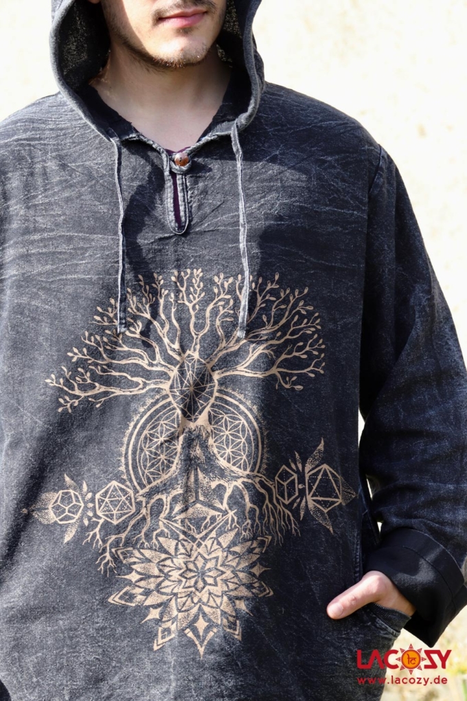 Hoodie COSMIC CONNECTION / Stonewash Black – Bild 6
