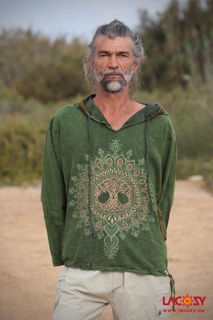 Hoodie TREE OF LIFE / Stonewash Green – Bild 2