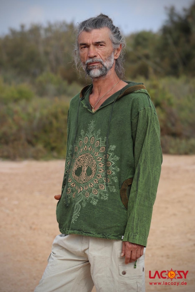 Hoodie TREE OF LIFE / Stonewash Green – Bild 3