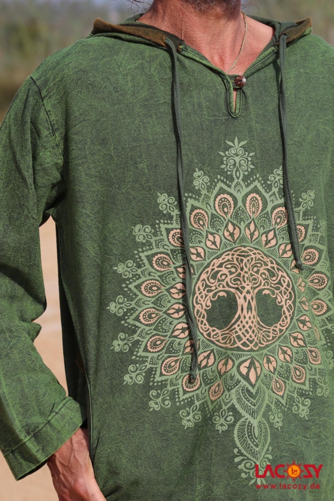 Hoodie TREE OF LIFE / Stonewash Green – Bild 6