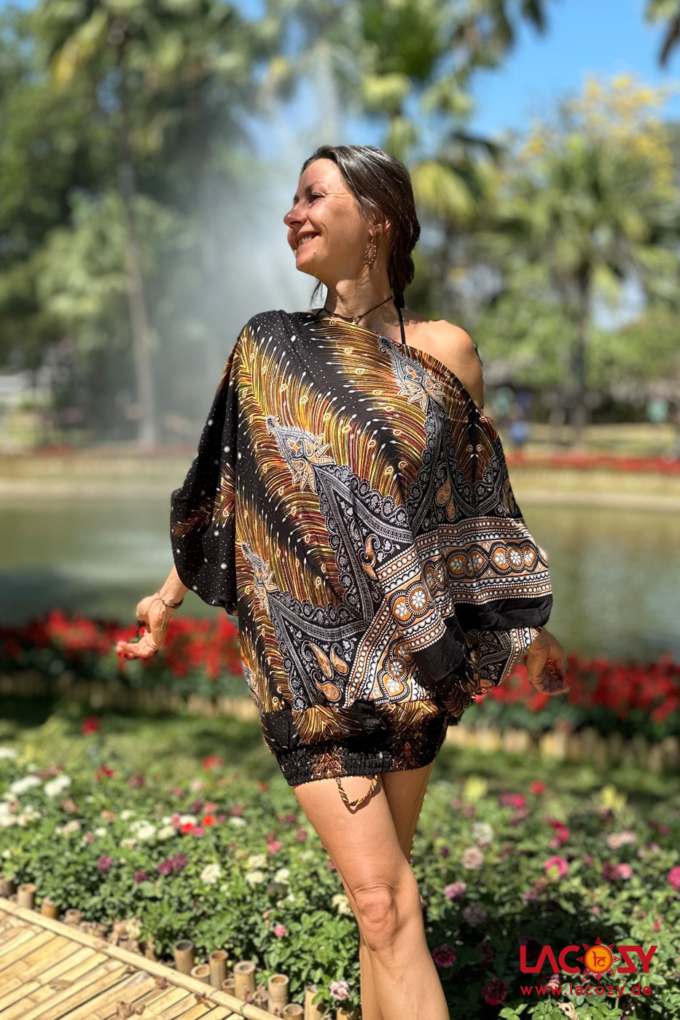 3-in-1 ORIENTAL FEATHER | Schwarz-Gelb