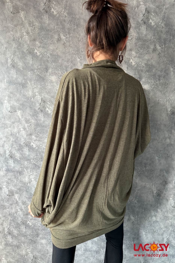 Oversize Cardigan | Kimono ZOE | Khaki – Bild 3