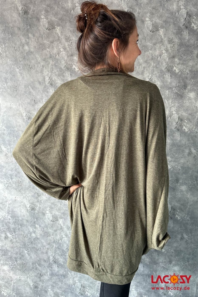 Oversize Cardigan | Kimono ZOE | Khaki – Bild 4