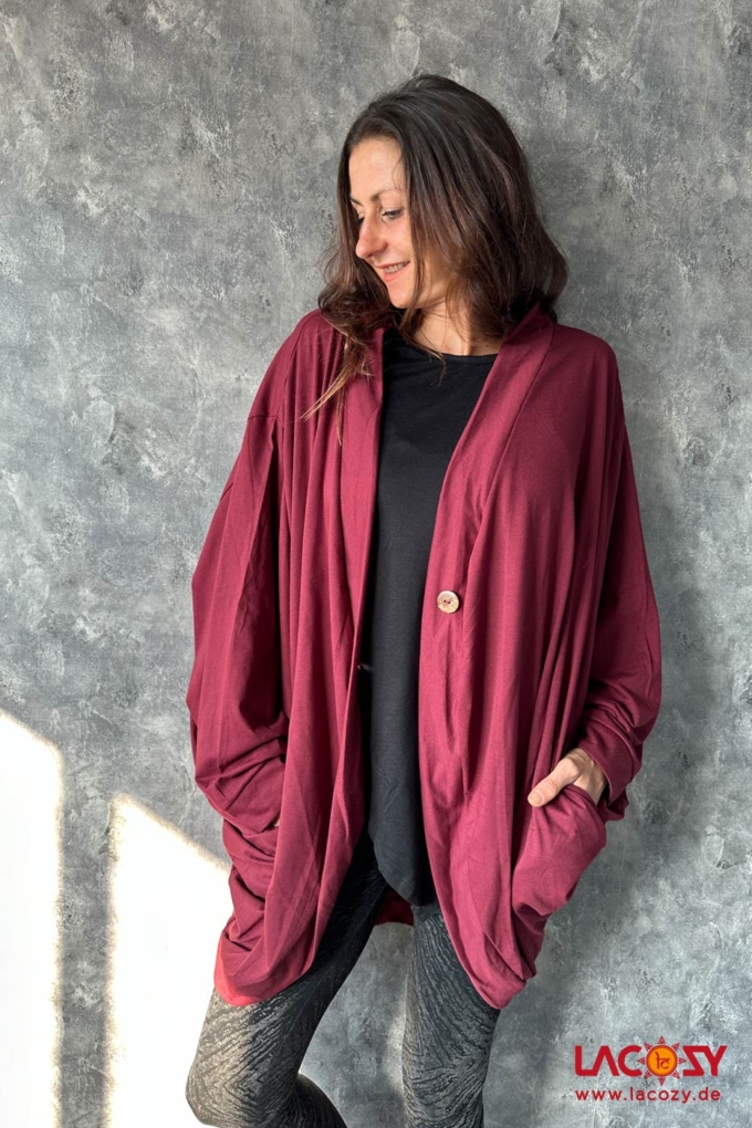 Oversize Cardigan | Kimono ZOE | Bordeaux