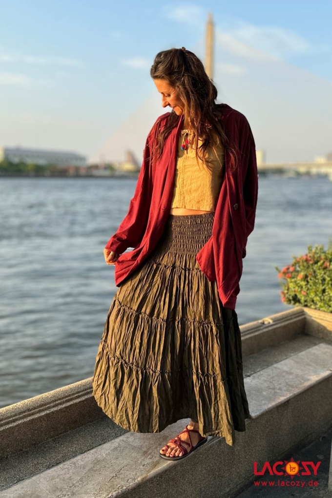 Oversize Cardigan | Kimono ZOE | Bordeaux – Bild 6