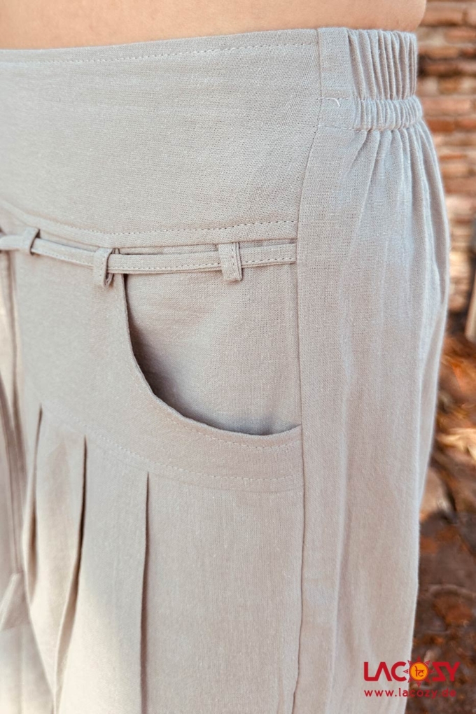 Legere Hose JHALE aus Baumwolle | Beige-Grau – Bild 7